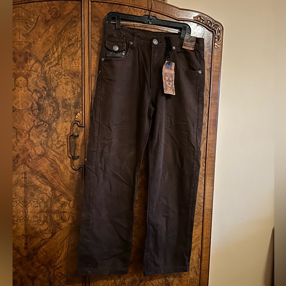 Ak:cess Dark Brown Corduroy Men's Pants 34x32 UNWORN with flaw on one leg
